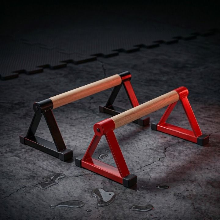 Parallettes Bois & Acier – Barres de Calisthenics pour Pompes, Handstand
